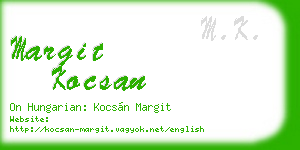 margit kocsan business card