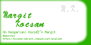 margit kocsan business card